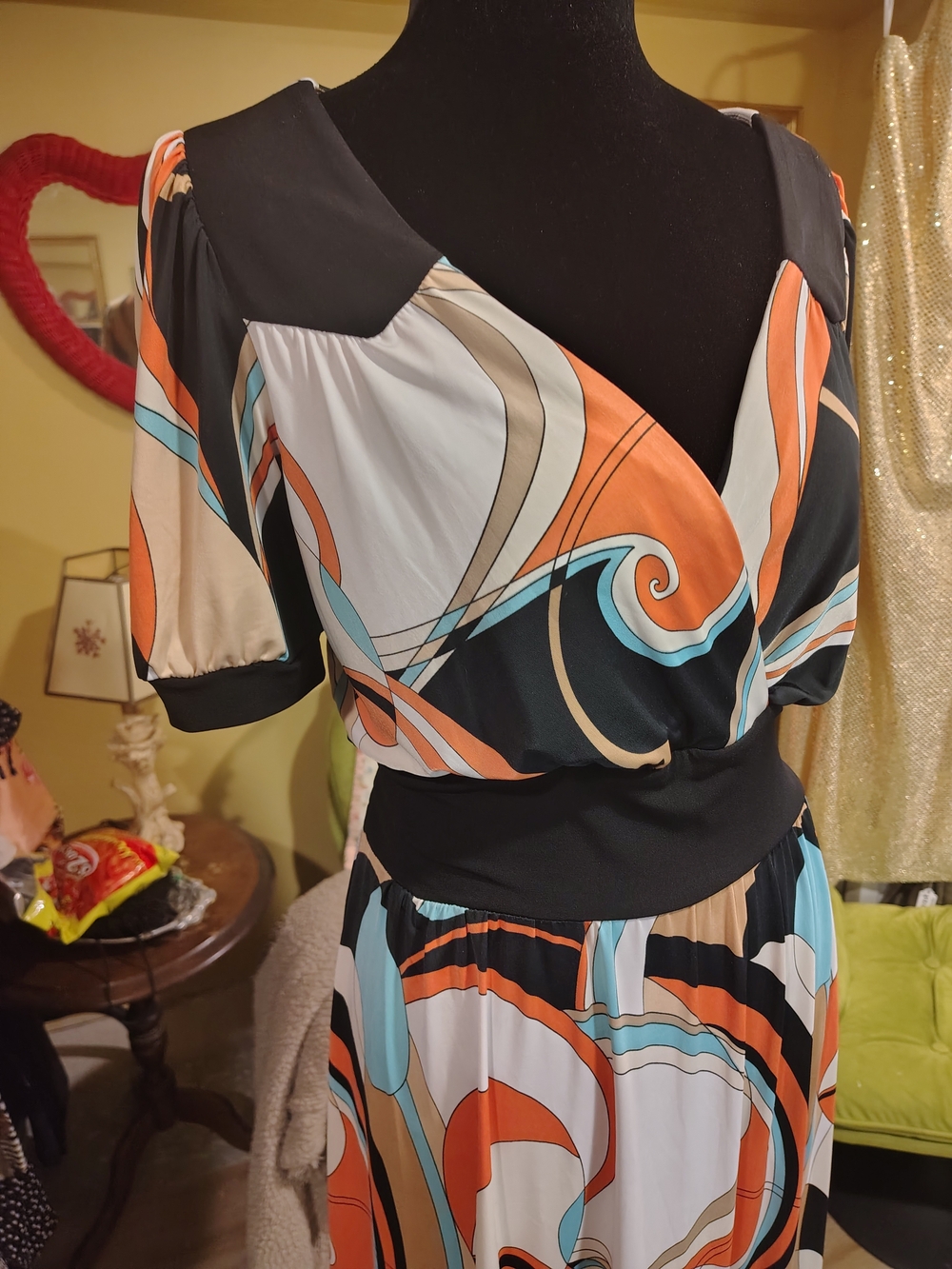 Rabbit Rabbit Rabbit Multicolor Swirl Midi Skirt Dress - Picture 2 of 16